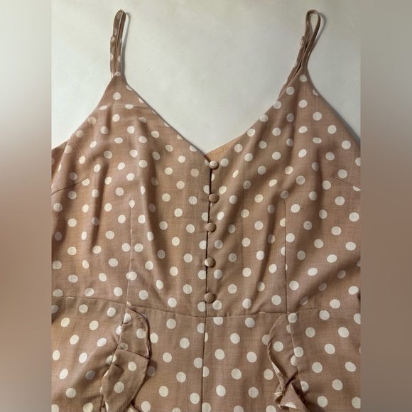 DO BE Polka Dot Ruffle Romper Jumpsuit Size Medium - Picture 3 of 4